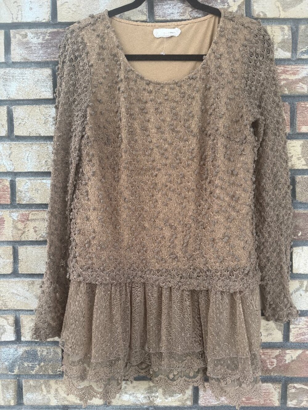 ☀️ Anthropologie A'reve NWOT Lace Dot Tunic Mini Dress M